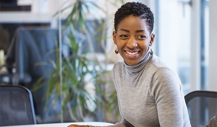 Business woman smiling