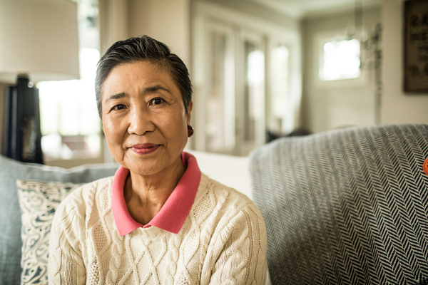 Portrait of senior woman at home