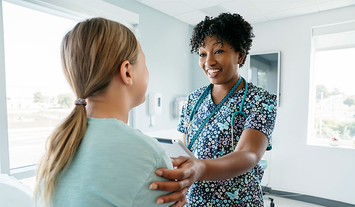 nurse with patient